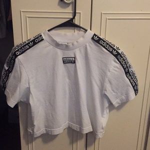 White adidas crop top